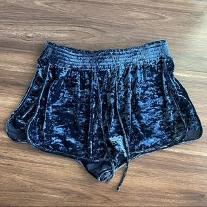 American Eagle Blue Velvet Shorts
